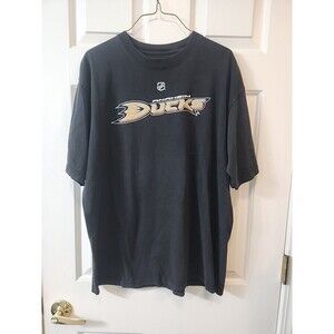 Reebok Anaheim Ducks NHL Mens Large Black Crew Neck T-Shirt #8 Selanne